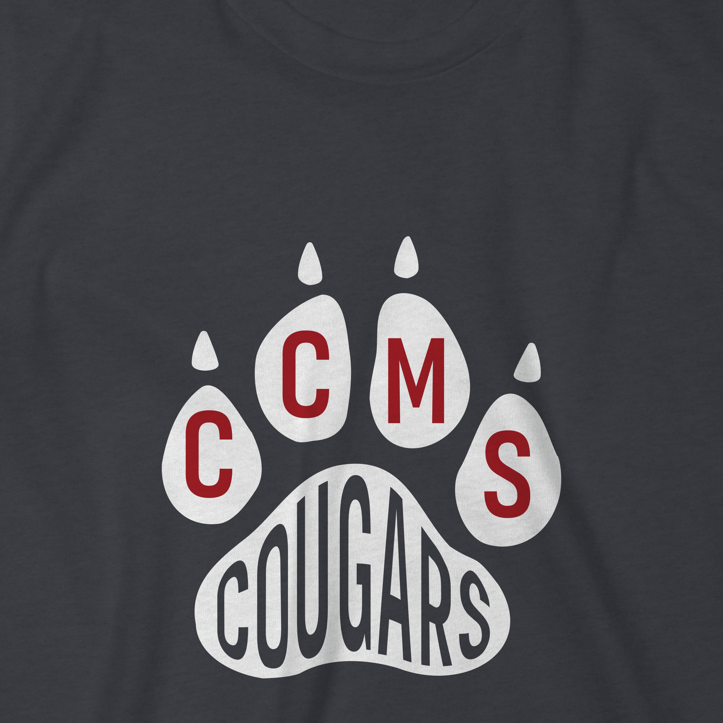 CCMS Cougar Paw Print Long Sleeve Shirt