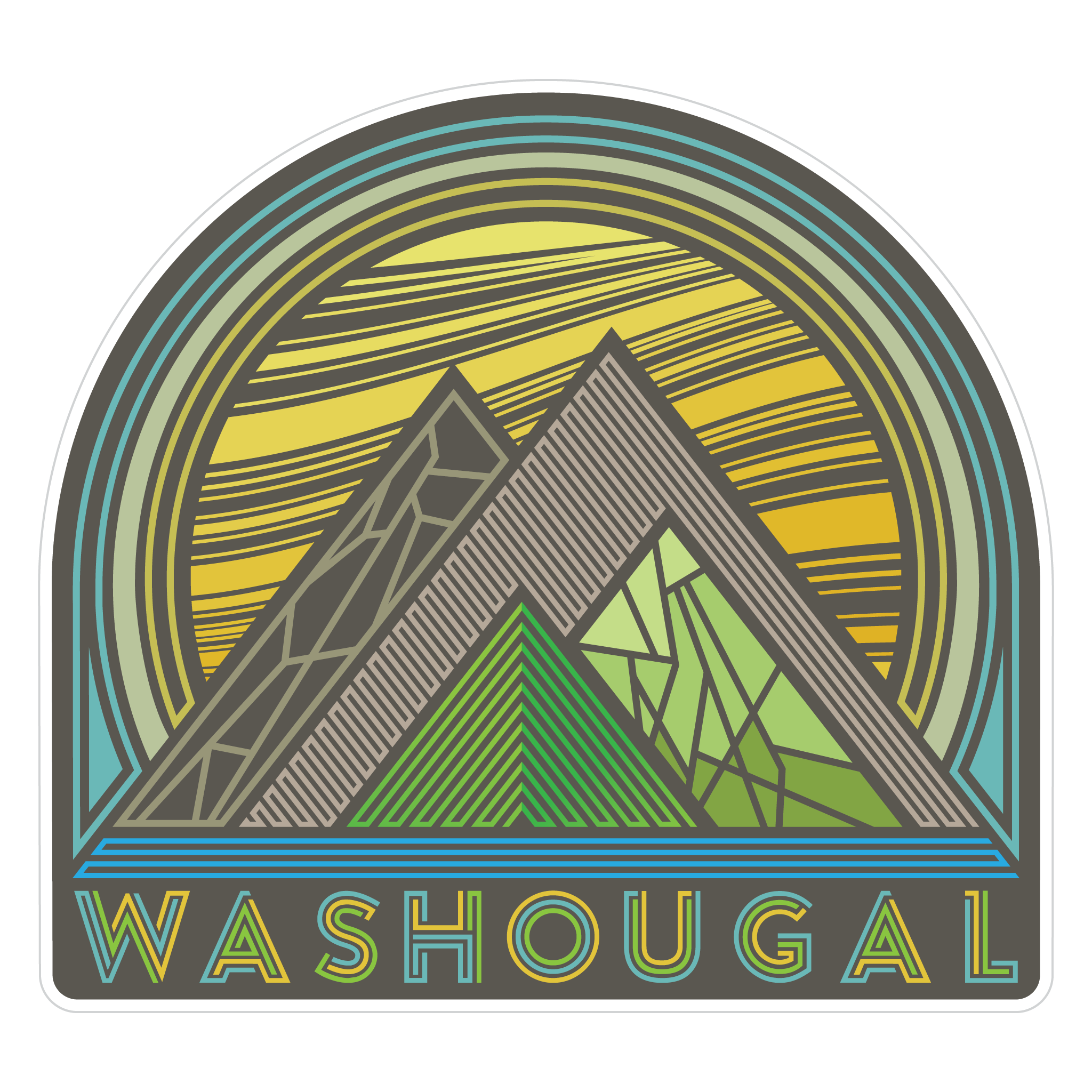 Geometric Lines - Washougal, WA Decal