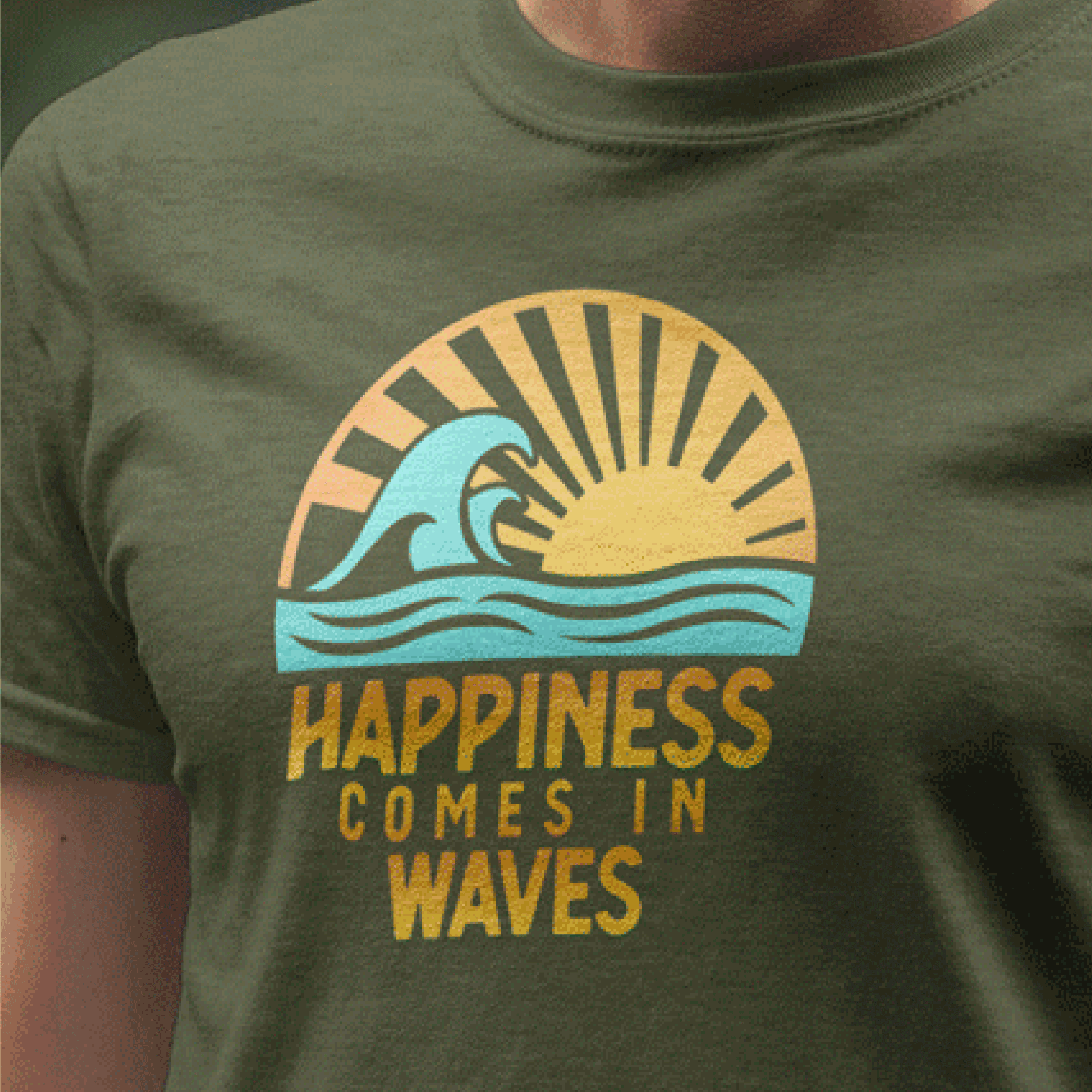 Happiness Comes In Waves T-Shirt