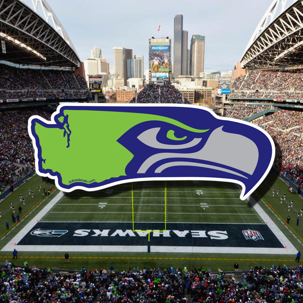 Seahawks and Washington State Decal, Laptop Decal, Car Window Decal, Water Bottle Decal, PNW Decal - Dukes Decals