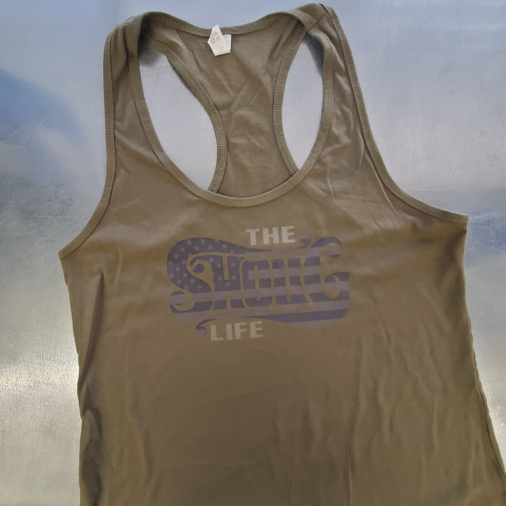 The Shoug Life Subdued Flag Junior / Misses Racerback Tank
