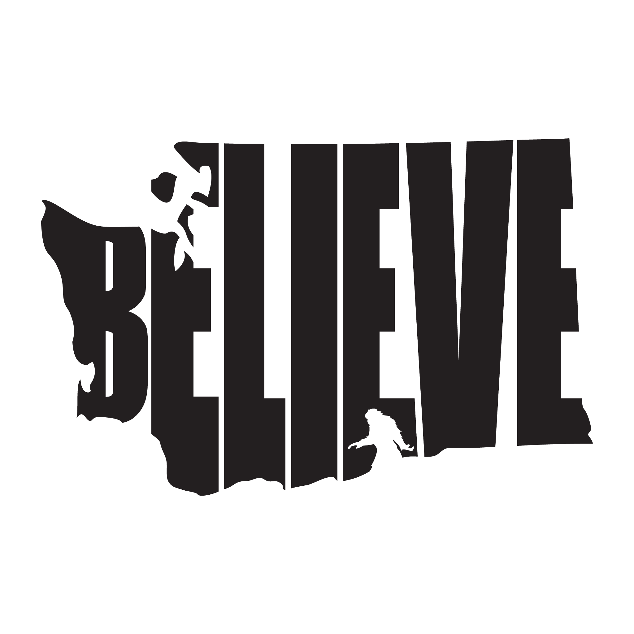 Believe In Bigfoot Washington Decal