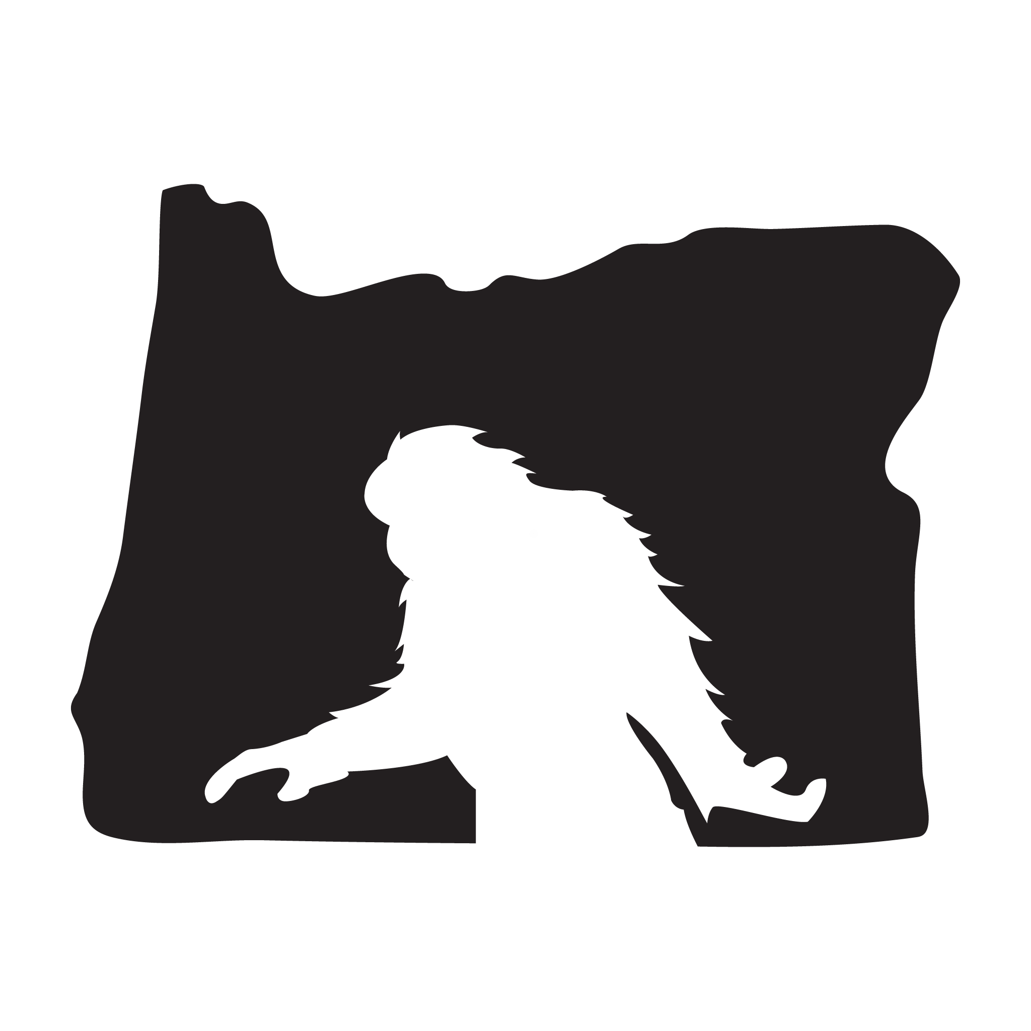 Bigfoot In Oregon State Decal