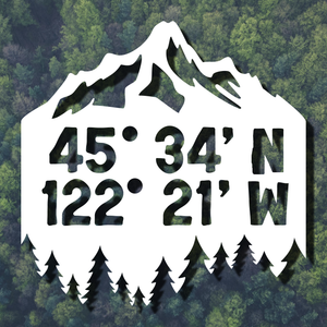 GPS Coordinates Mountains Decal