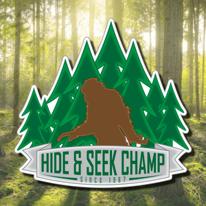 Hide & Seek Champion Vinyl Decal - Bigfoot Decal, Bigfoot Sticker, Sasquatch Decal, Sasquatch Sticker, Laptop Decal, Car Window Sticker - Dukes Decals