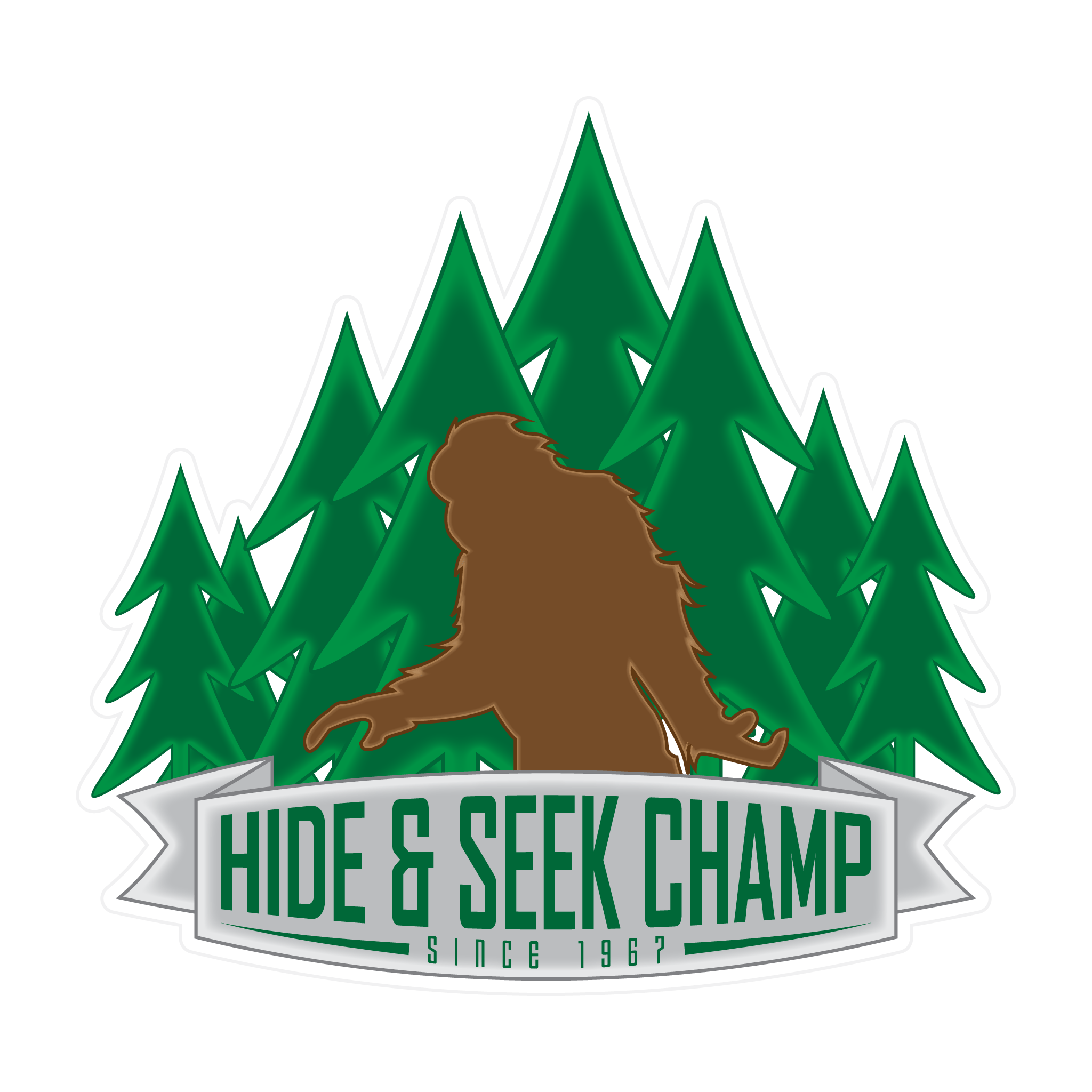 Hide & Seek Champion Vinyl Decal - Bigfoot Decal, Bigfoot Sticker, Sasquatch Decal, Sasquatch Sticker, Laptop Decal, Car Window Sticker - Dukes Decals