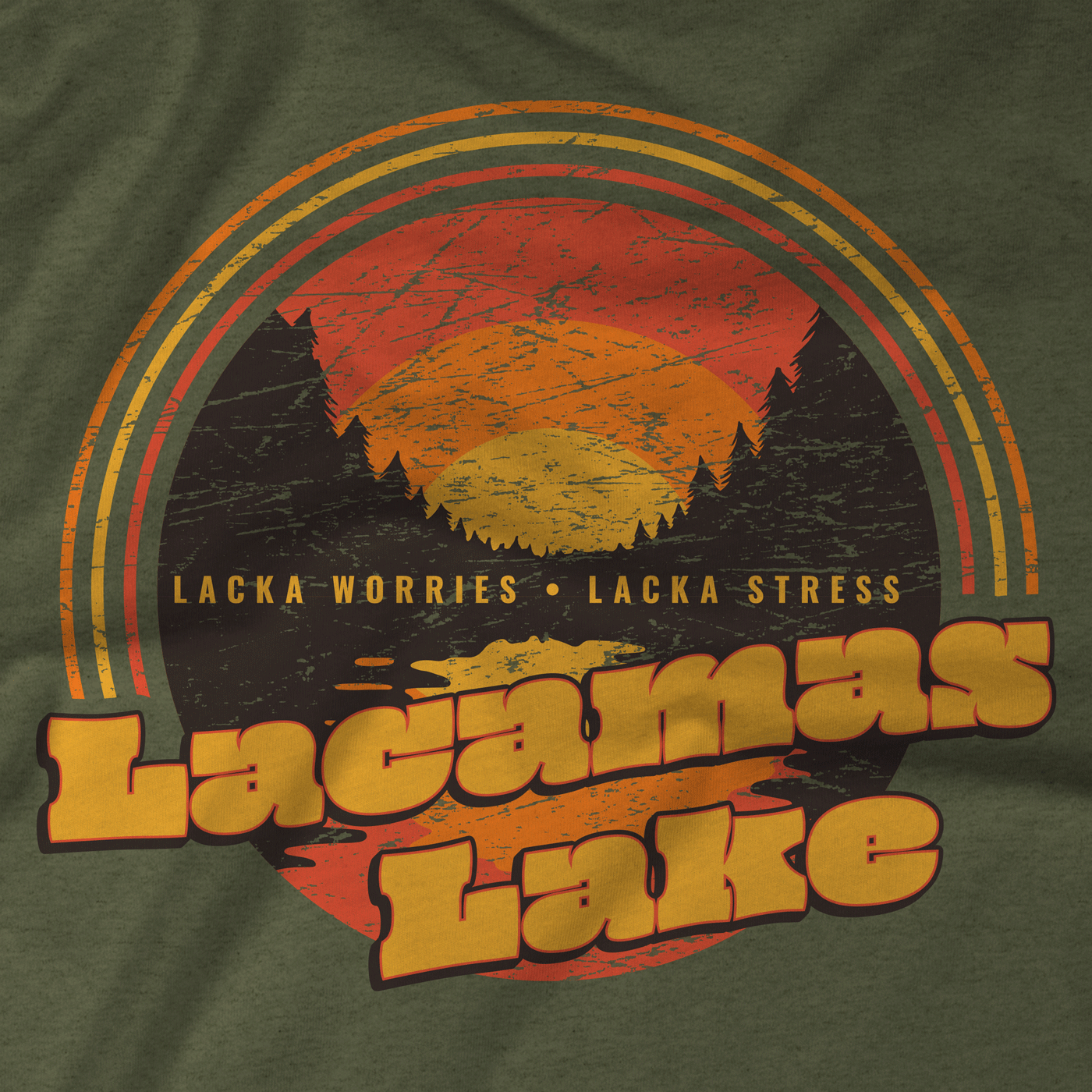 Lacka Worries, Lacka Stress, Lacamas Lake T-Shirt