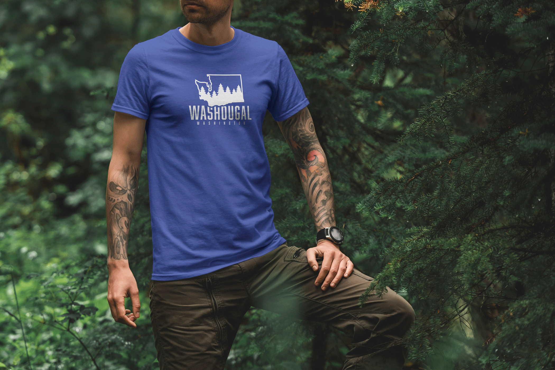 Washougal Washington State and Trees T-Shirt